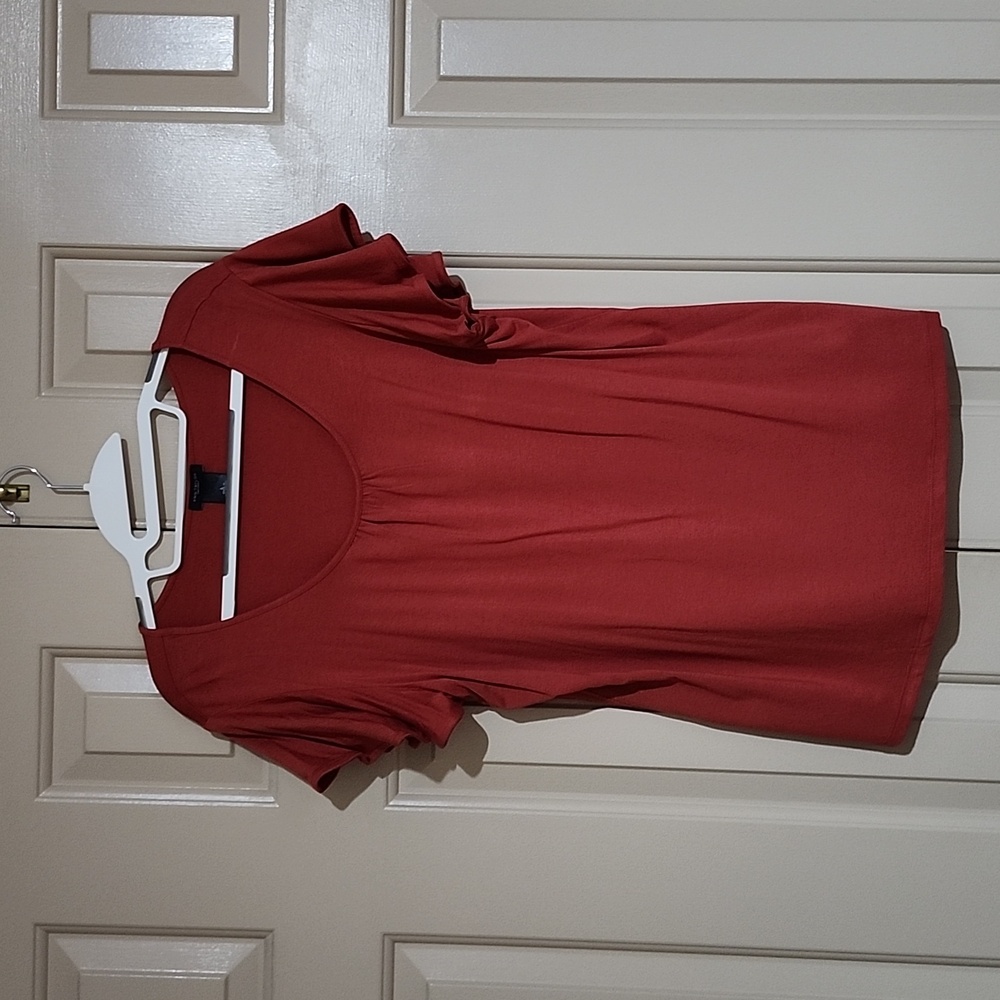 Ann Taylor Terracotta Ruffle Sleeve Blouse